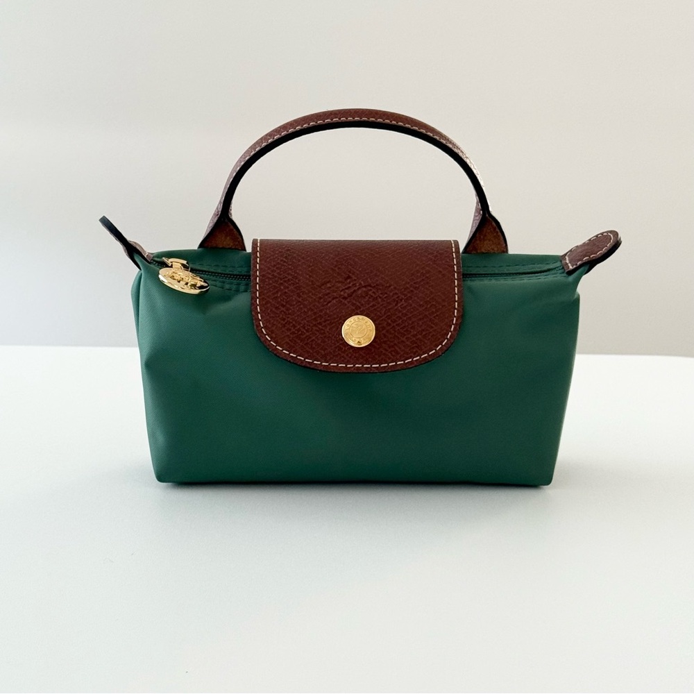 💚 Authentic Longchamp Le Pliage Cosmetic Pouch – Green (Free Strap!) 💚